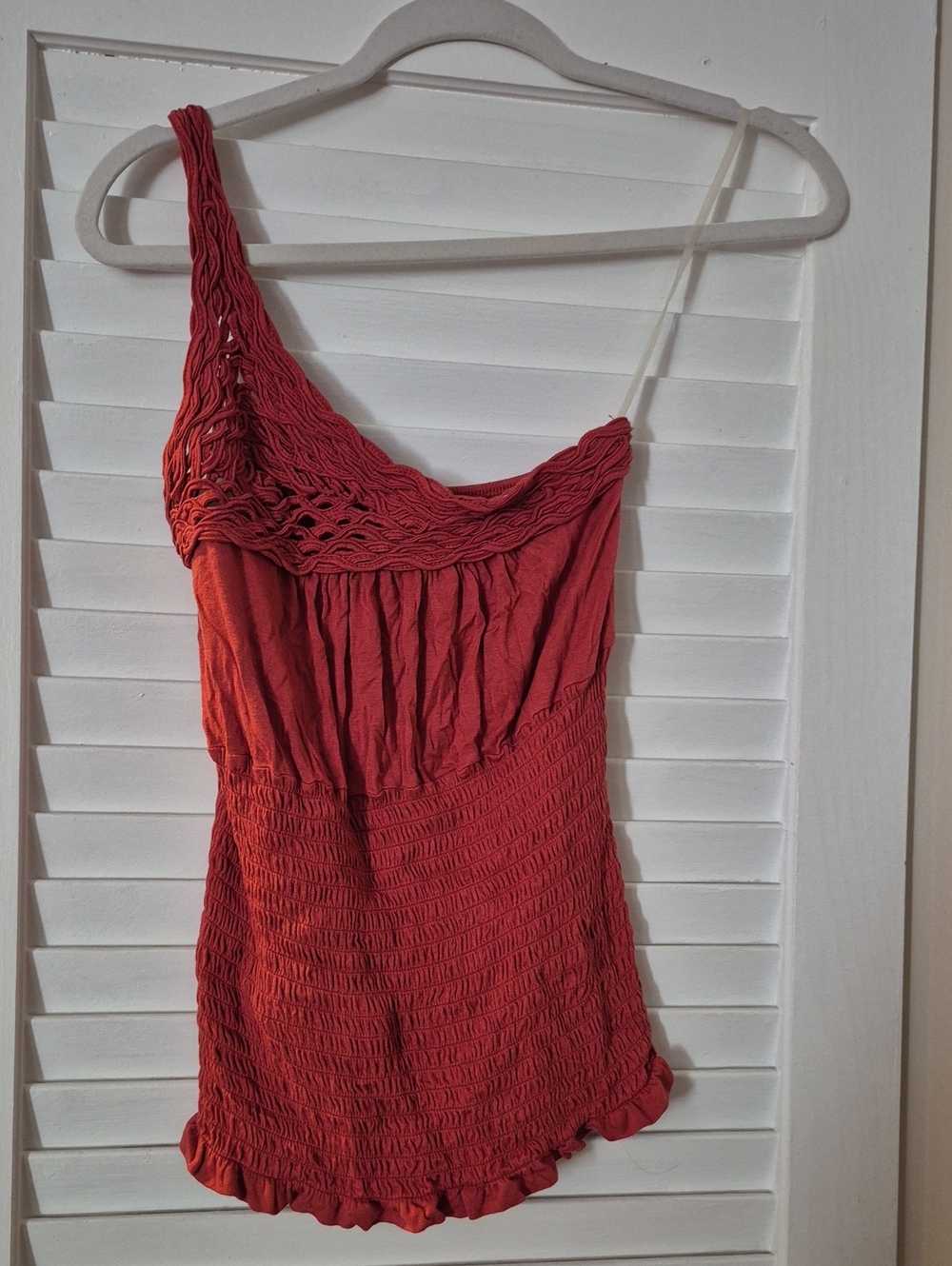 American Rag Cie One-Shoulder Burnt Orange Blouse